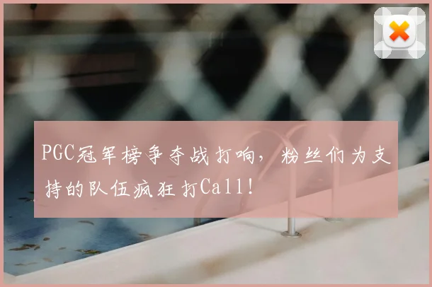 PGC冠军榜争夺战打响，粉丝们为支持的队伍疯狂打Call！