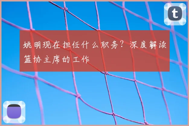 姚明现在担任什么职务？深度解读篮协主席的工作
